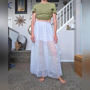 Free People White Dreaming Tutu Maxi Skirt